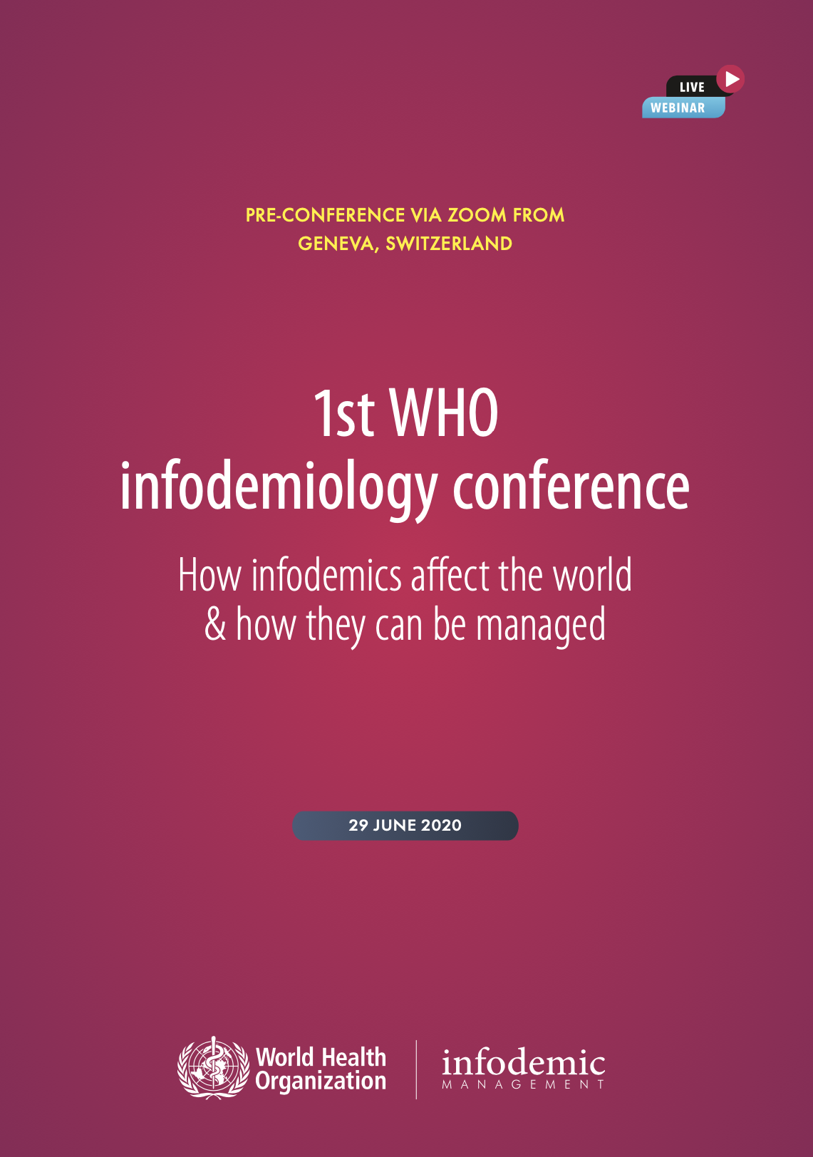 1st WHO infodemiology conference brochure cover